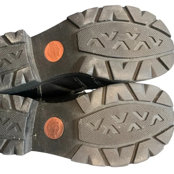 Harley-Davidson lace-up motorcycle boots with a side zipper - Picture 4 of 4